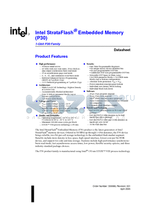 RD48F2P0ZB00 datasheet - Intel StrataFlash Embedded Memory