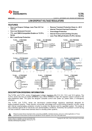 TL750L05CD datasheet - LOW-DROPOUT VOLTAGE REGULATORS