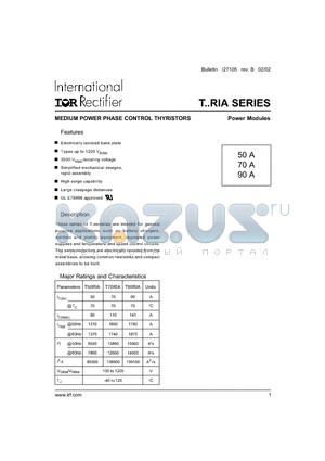 T50RIA120 datasheet - MEDIUM POWER PHASE CONTROL THYRISTORS
