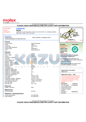 SD-19003-005 datasheet - InsulKrimp Quick Disconnect