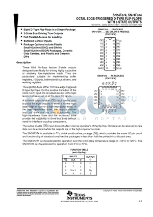 SN54F374 datasheet - OCTAL EDGE-TRIGGERED D-TYPE FLIP-FLOPS WITH 3-STATE OUTPUTS