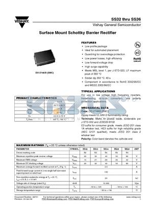 SS34-E3-9AT datasheet - Surface Mount Schottky Barrier Rectifier