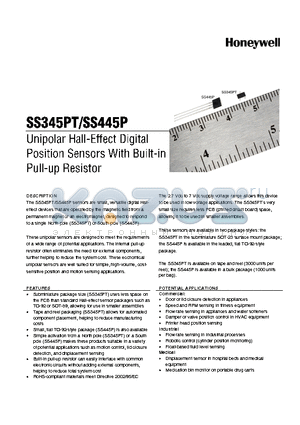 SS345PT datasheet - Unipolar Hall-Effect Digital Position Sensors With Built-in Pull-up Resistor