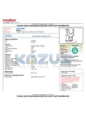 SD-19141-001 datasheet - Krimptite Spade Tongue Terminal for 14-16 AWG Wire