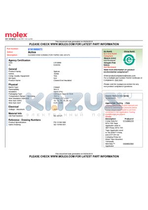 SD-19160-001 datasheet - CLOSED END CONNECTOR TAPED (NC-2212T)