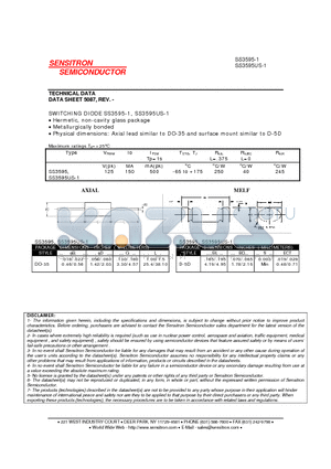 SS3595-1 datasheet - SWITCHING DIODE