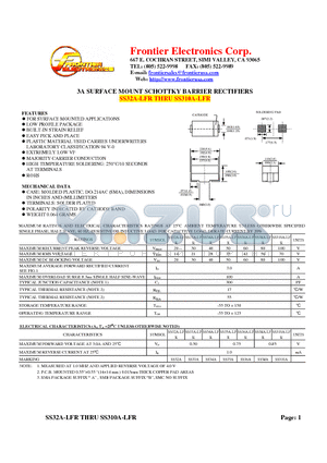 SS35A-LFR datasheet - 3A SURFACE MOUNT SCHOTTKY BARRIER RECTIFIERS