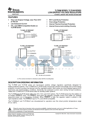 TL750M08CKCE3 datasheet - LOW-DROPOUT VOLTAGE REGULATORS