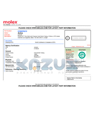 SD-19267-001 datasheet - Perma-Fit Thin-Wall multi Purpose Heat Shrink Tubing, 9.53mm (.375