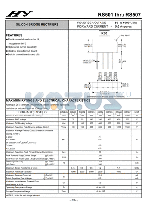 RS507 datasheet - SILICON BRIDGE RECTIFIERS