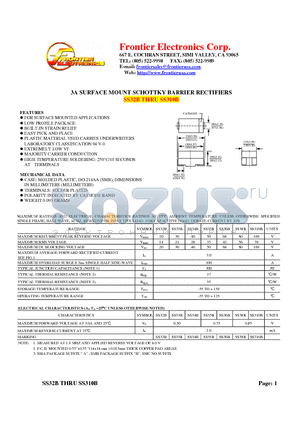 SS38B datasheet - 3A SURFACE MOUNT SCHOTTKY BARRIER RECTIFIERS