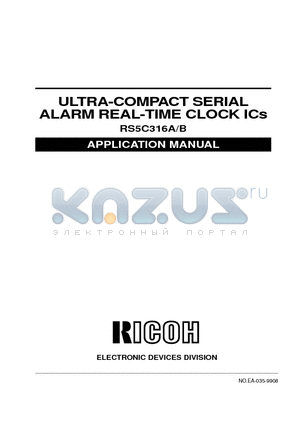 RS5C316A datasheet - ULTRA-COMPACT SERIAL ALARM REAL-TIME CLOCK ICs