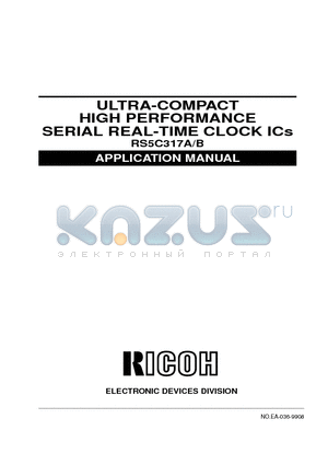 RS5C317B datasheet - ULTRA-COMPACT HIGH PERFORMANCE SERIAL REAL-TIME CLOCK ICs