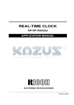 RS5C62 datasheet - REAL-TIME CLOCK