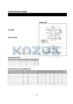 SD-201 datasheet - Position Sensitive Diodes