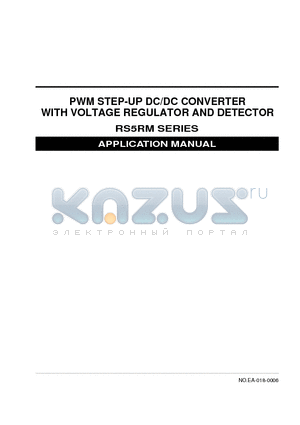 RS5RM3027A-T1 datasheet - PWM STEP-UP DC/DC CONVERTER WITH VOLTAGE REGULATOR AND DETECTOR