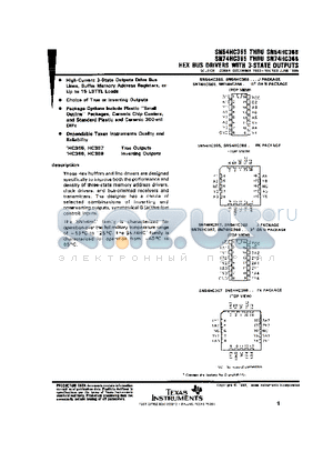 SN54HC366J datasheet - HEX BUS DRIVERS WITH 3-STATE OUTPUTS