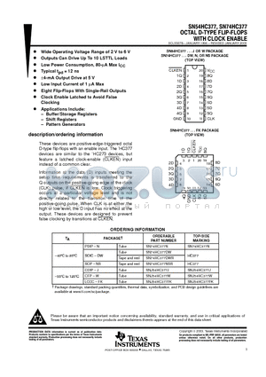 SN54HC378 datasheet - OCTAL, HEX, AND QUAD D-TYPE FLIP-FLOPS WITH CLOCK ENABLE