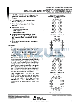 SN54HC378 datasheet - OCTAL, HEX, AND QUAD D-TYPE FLIP-FLOPS WITH CLOCK ENABLE