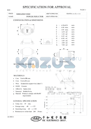 SS4530222ML datasheet - SHIELDED SMD POWER INDUCTOR