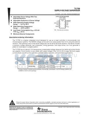 TL7700 datasheet - SUPPLY-VOLTAGE SUPERVISOR