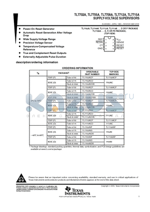 TL7702ACDE4 datasheet - SUPPLY-VOLTAGE SUPERVISORS