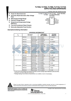 TL7702ACDE4 datasheet - SUPPLY-VOLTAGE SUPERVISORS