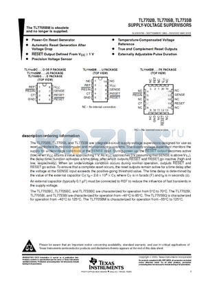 TL7702BCDE4 datasheet - SUPPLY-VOLTAGE SUPERVISORS