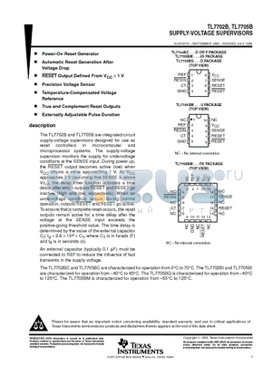 TL7702BID datasheet - SUPPLY-VOLTAGE SUPERVISORS