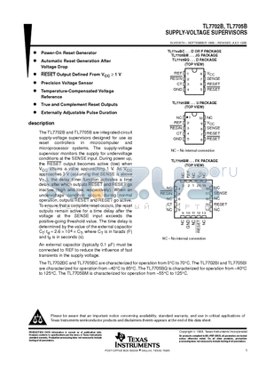 TL7702BY datasheet - SUPPLY-VOLTAGE SUPERVISORS