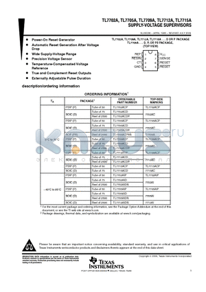 TL7705ACDRG4 datasheet - SUPPLY-VOLTAGE SUPERVISORS