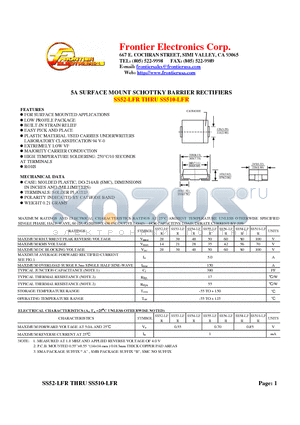 SS53-LFR datasheet - 5A SURFACE MOUNT SCHOTTKY BARRIER RECTIFIERS