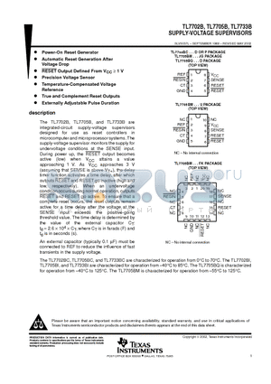 TL7705B datasheet - SUPPLY-VOLTAGE SUPERVISORS