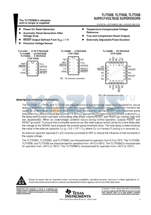 TL7705BCDRG4 datasheet - SUPPLY-VOLTAGE SUPERVISORS