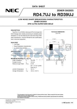 RD9.1UJ datasheet - LOW NOISE SHARP BREAKDOWN CHARACTERISTICS ZENER DIODES 2PIN ULTRA SUPER MINI MOLD