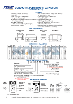 T520A108MR5ASE015 datasheet - CONDUCTIVE POLYMER CHIP CAPACITORS