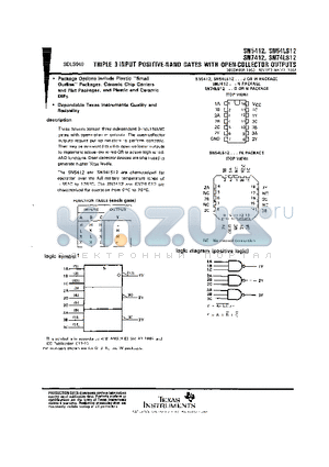 SN54LS12J datasheet - TRIPLE 3-INPUT POSITIVE-NAND GATES WITH COLLECTOR OUTPUTS