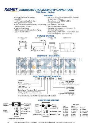 T520A476M004AE070 datasheet - CONDUCTIVE POLYMER CHIP CAPACITORS