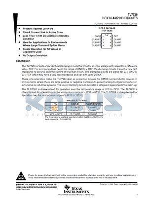 TL7726 datasheet - HEX CLAMPING CIRCUITS