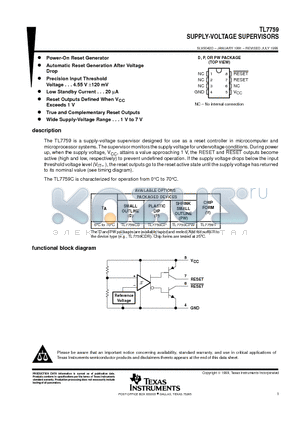 TL7759CDE4 datasheet - SUPPLY-VOLTAGE SUPERVISORS