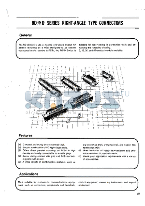 RDBD-9PALN4-40 datasheet - RIGHT-ANGLE TYPE CONNECTORS