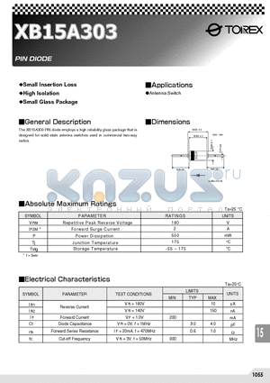 XB15A303 datasheet - Small Insertion Loss