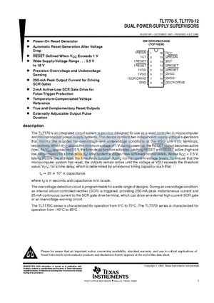 TL7770-12CDWR datasheet - DUAL POWER-SUPPLY SUPERVISORS