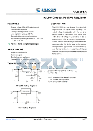 SS6117A-18GETR datasheet - 1A Low-Dropout Positive Regulator