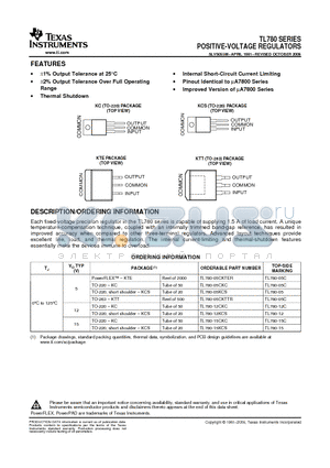 TL780-05CKC datasheet - POSITIVE-VOLTAGE REGULATORS