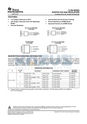 TL780-05CKTTR datasheet - POSITIVE-VOLTAGE REGULATORS