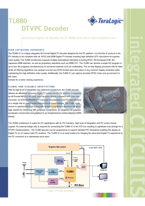 TL880 datasheet - DTVPC Decoder