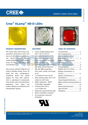 XBDRDO-00-0000-000000901 datasheet - Cree^ XLamp^ XB-D LEDs