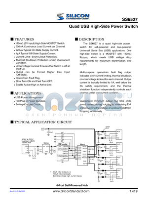 SS6527-0CNTB datasheet - Quad USB High-Side Power Switch