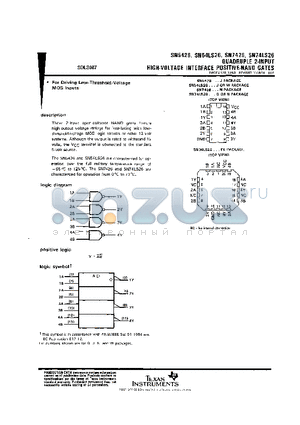 SN54LS26 datasheet - QUADRUPLE 2-INPUT HIGH-VOLTAGE INTERFACE OPSITIVE-NAND GATES